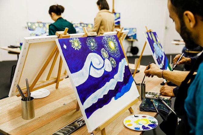 Wine & Paint Night at Brisbane 'Sip & Paint' Studio Logo and Images