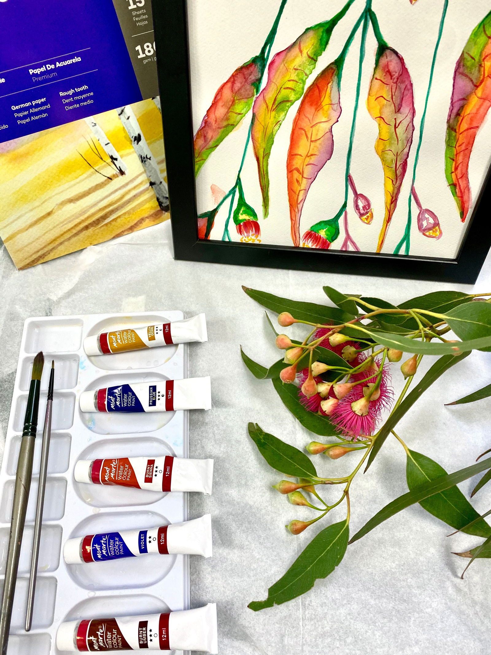 Watercolour Paint & Sip Class: Eucalyptus Leaves