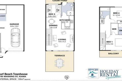 Surf Beach Townhouse - Northern Rivers Accommodation 4