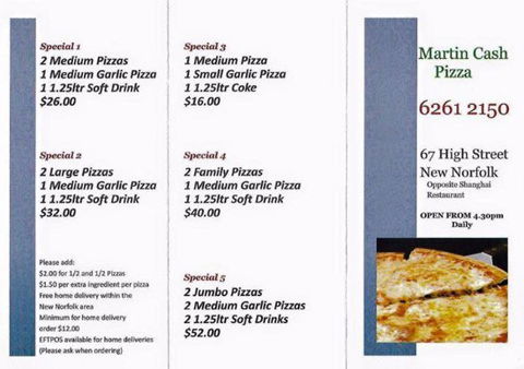 Martin Cash Pizza - Accommodation Australia 0