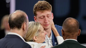 Nets first-round pick Danny Wolf politely corrects mom in TV interview after harmless flub